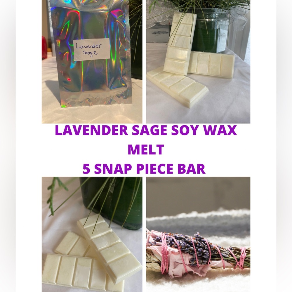 Lavender Sage Scented 5 Piece Snap Bar Wax Melt